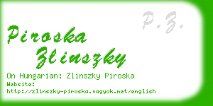 piroska zlinszky business card